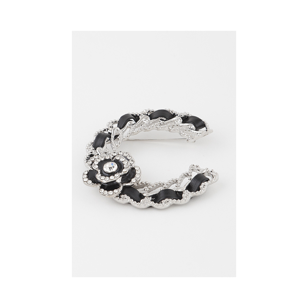 Enamel Flower “ C” Brooch