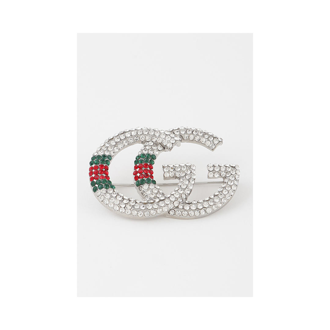 Bejeweled Double G Brooch