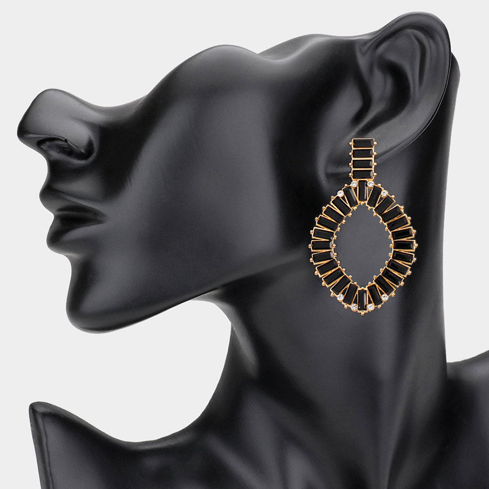 Baguette Stone Evening Earrings