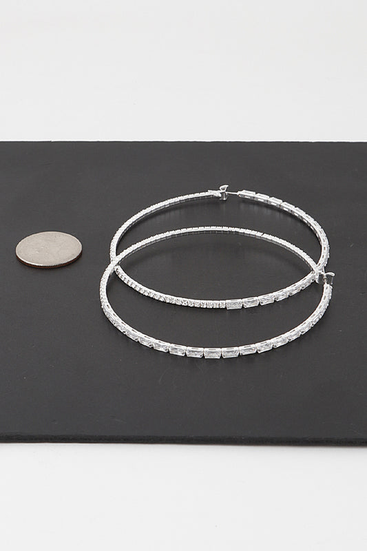 Large Rhinestone Hoop Earrings