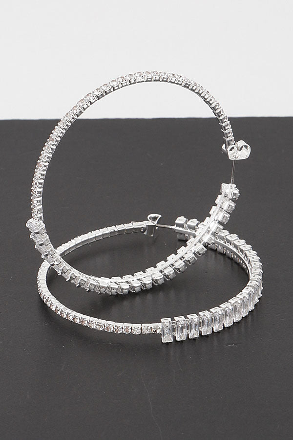 Double Row Jewel Hoop Earrings