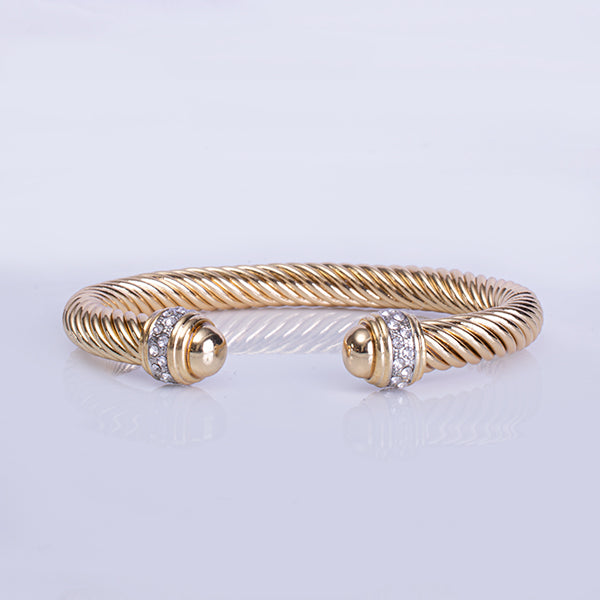 Crystal & Gold Cable Cuff