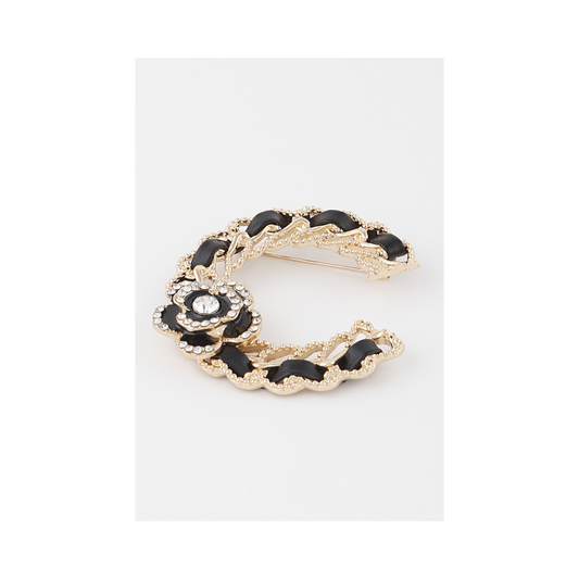 Enamel Flower “ C” Brooch