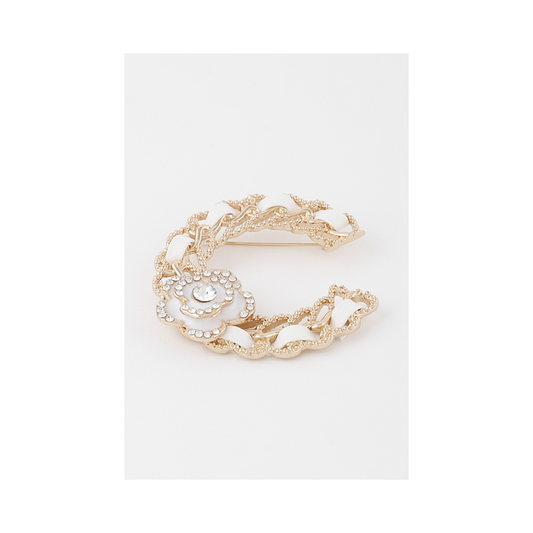 Enamel Flower “ C” Brooch
