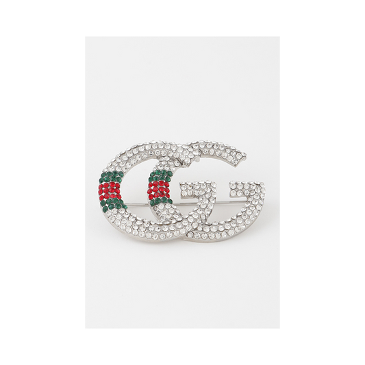 Bejeweled Double G Brooch