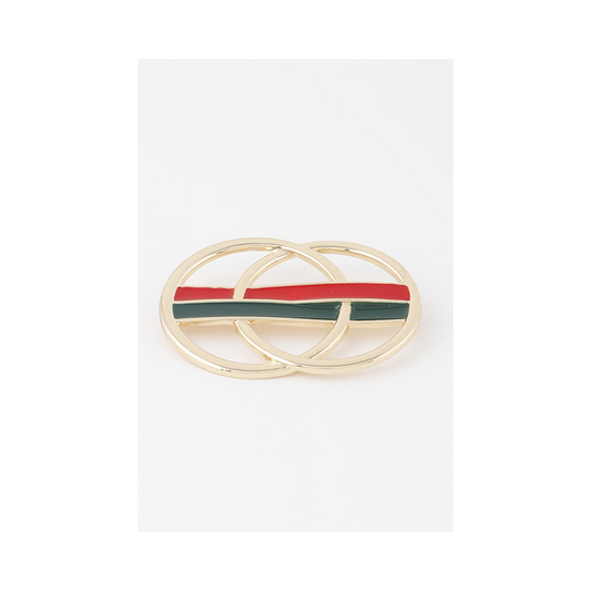 Striped Double O Brooch