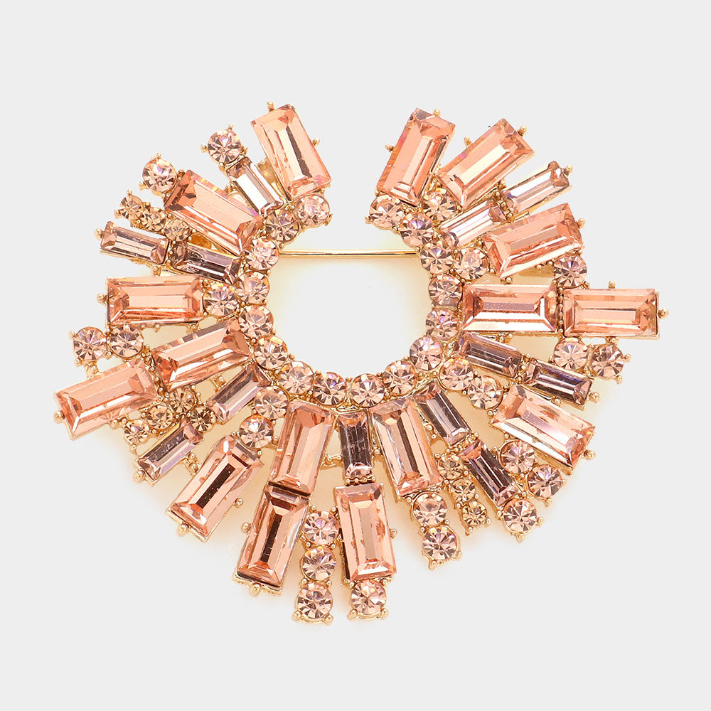Baguette Stone Cluster Brooch