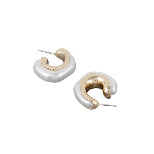 Geometric J-Hoop Earrings