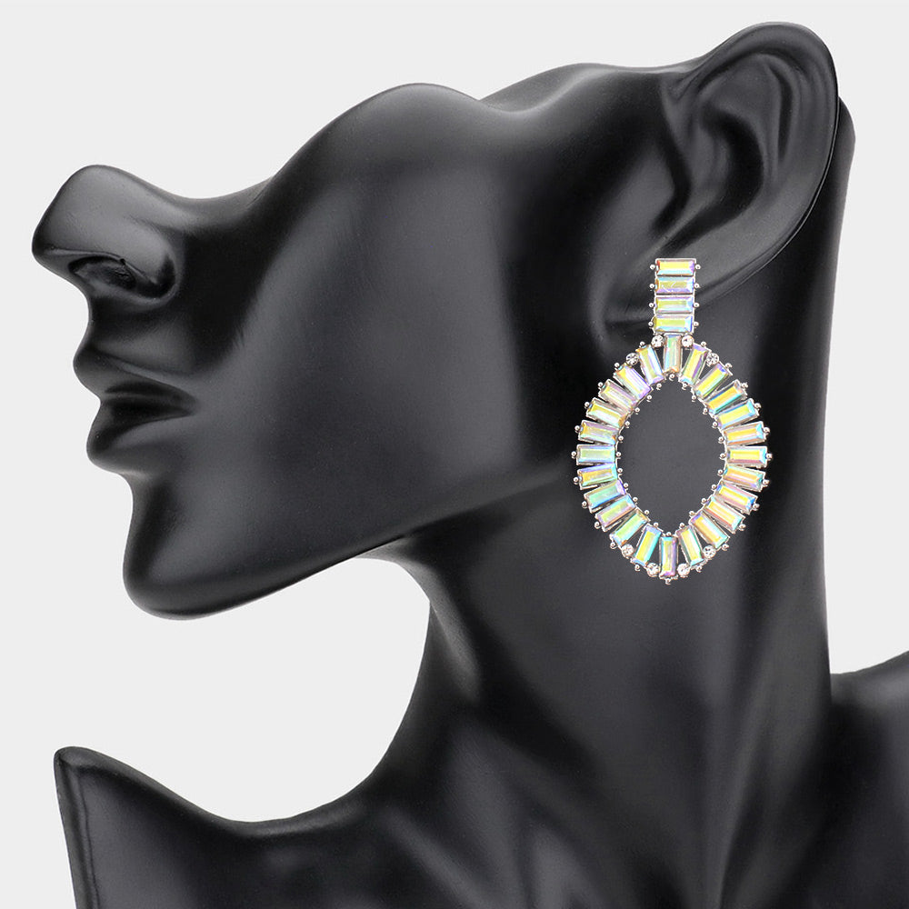 Baguette Stone Evening Earrings