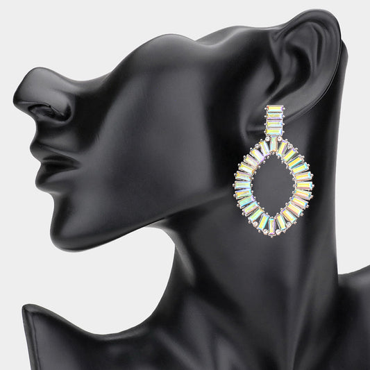 Baguette Stone Evening Earrings