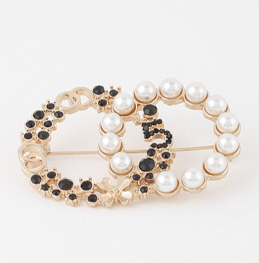Double O No. 5 Jeweled Brooch