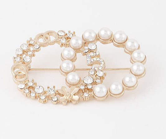 Double O No. 5 Jeweled Brooch
