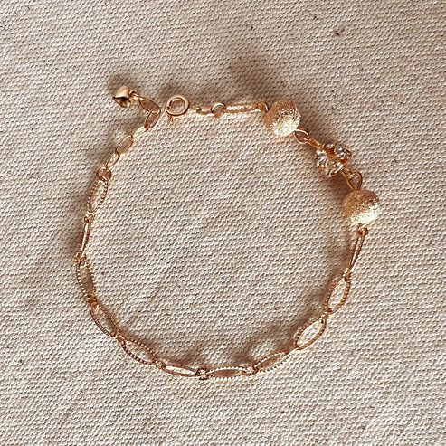 Textured Crystal Bead Bracelet