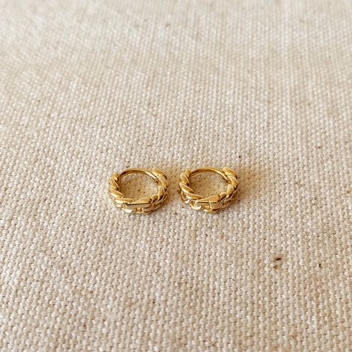 Cuban Chain Clicker Hoop Earrings