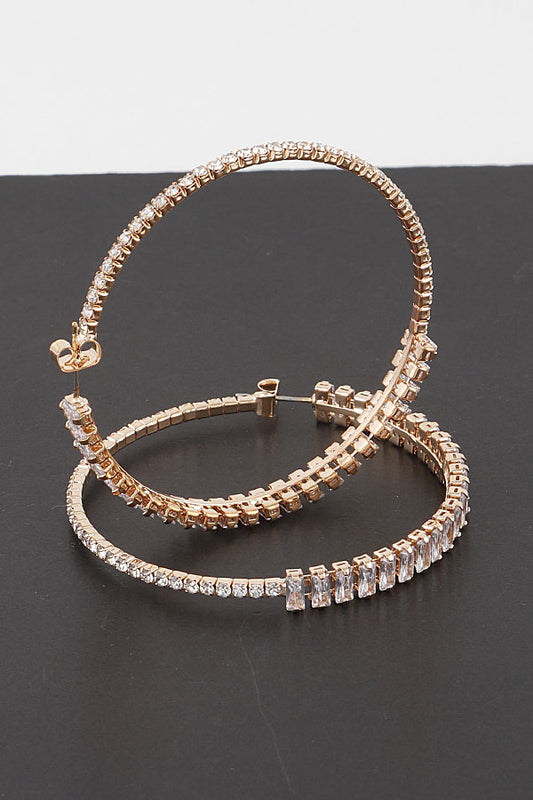 Double Row Jewel Hoop Earrings