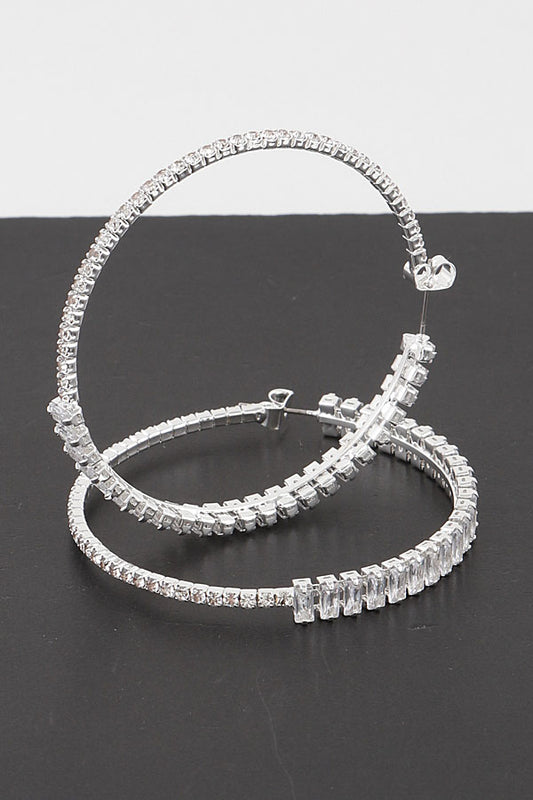 Double Row Jewel Hoop Earrings