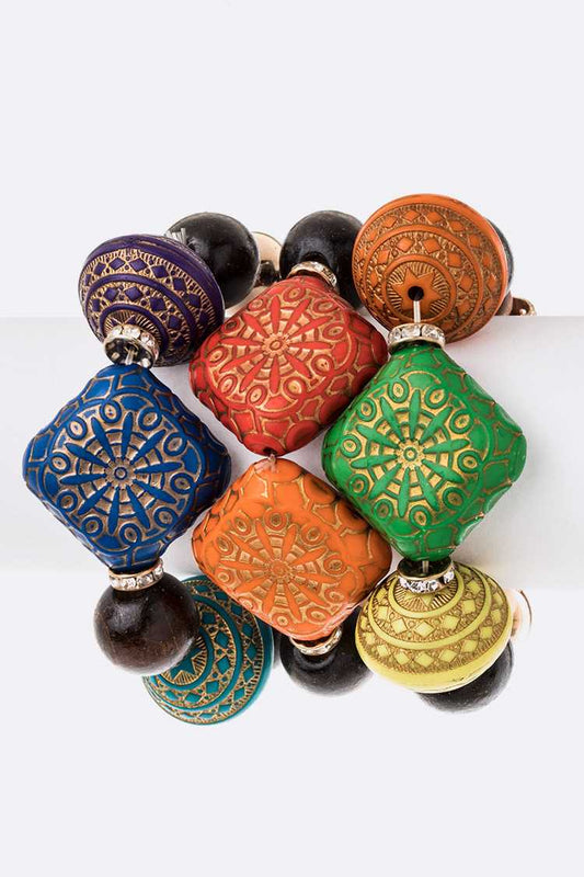 Chunky Wooden Beads Bracelets