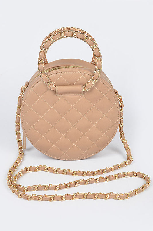 Round Quilt Pattern Crossbody Clutch