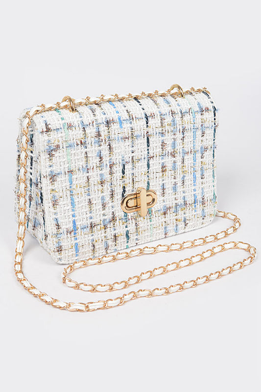 Tweed Crossbody Flap Bag