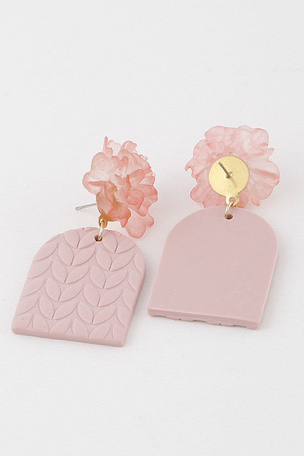 Flower Ribbed Earrings