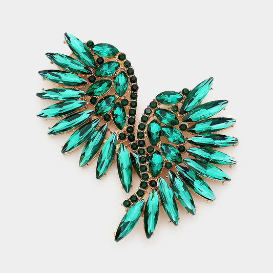 Marquise Stone Embellished Evening Earrings