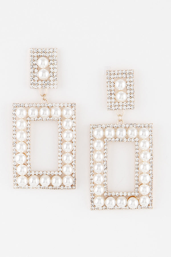 Pearl & Rhinestone Earrings
