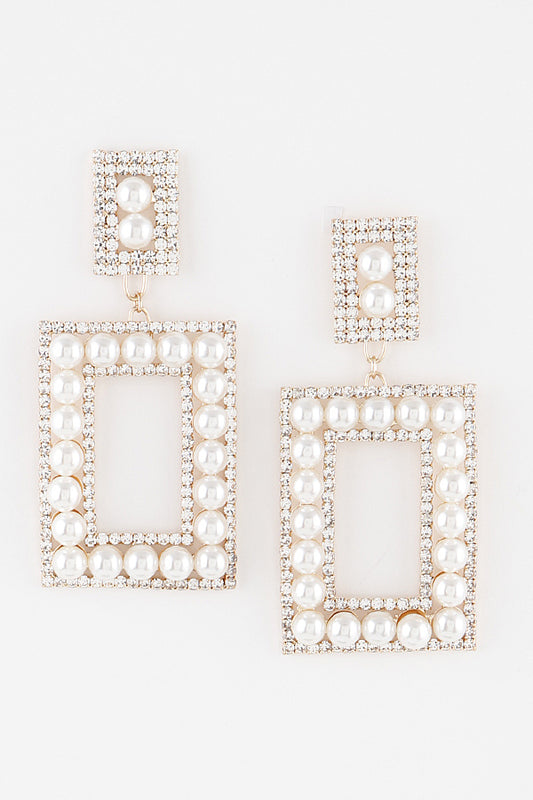 Pearl & Rhinestone Earrings