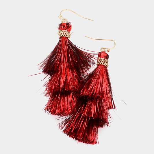 Christmas Fringe Dangle Earrings