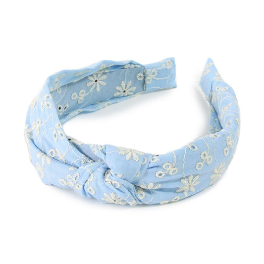 Flower Embroidery Knot Headband