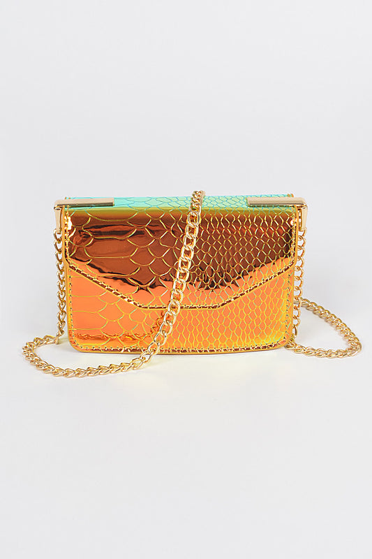 Hologram Snake Mini Clutch Bag