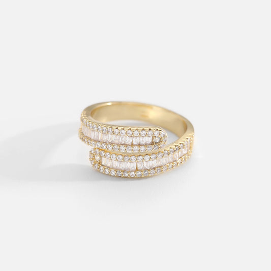 Twisted CZ Adjustable Ring