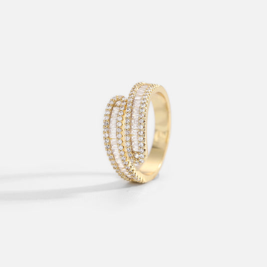 Twisted CZ Adjustable Ring