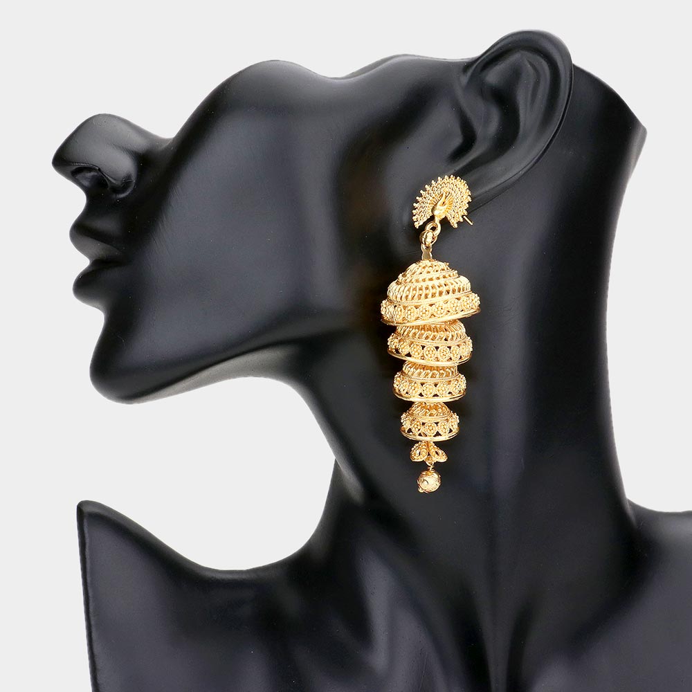 Indian Ethnic Traditional Jhumka Link Drop Down Earrings