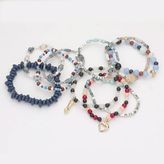 Multi Beaded Heart Charm Bracelets