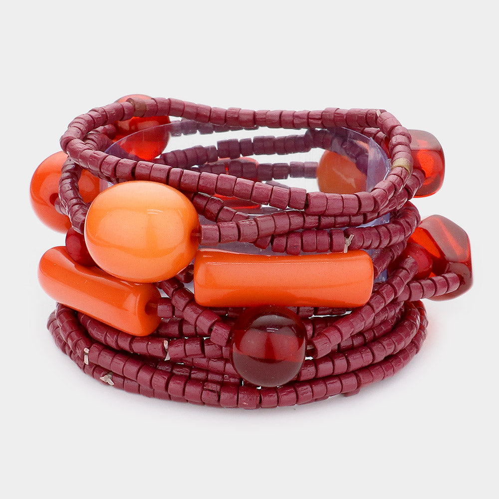 Resin Bead Accented Stretch Bracelets