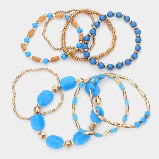 Wood Beaded Stretch Bracelets