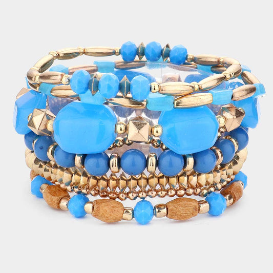 Wood Beaded Stretch Bracelets