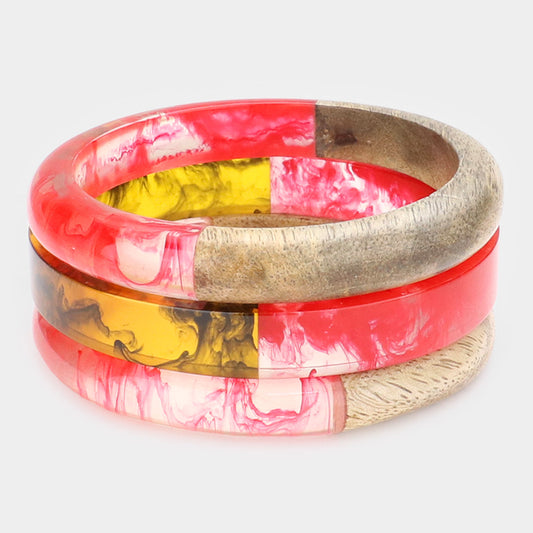 Wood & Resin Bangle Bracelets
