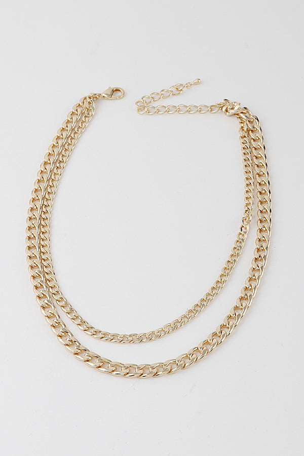 Double Curb Chain Necklace