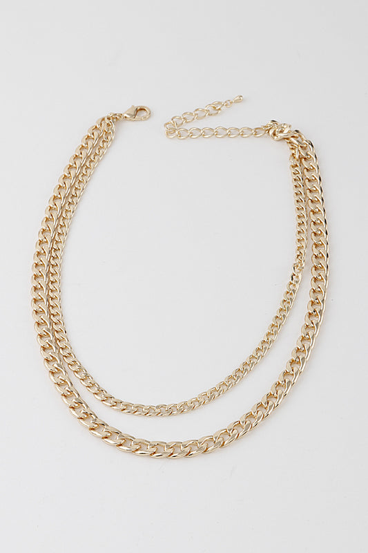 Double Curb Chain Necklace