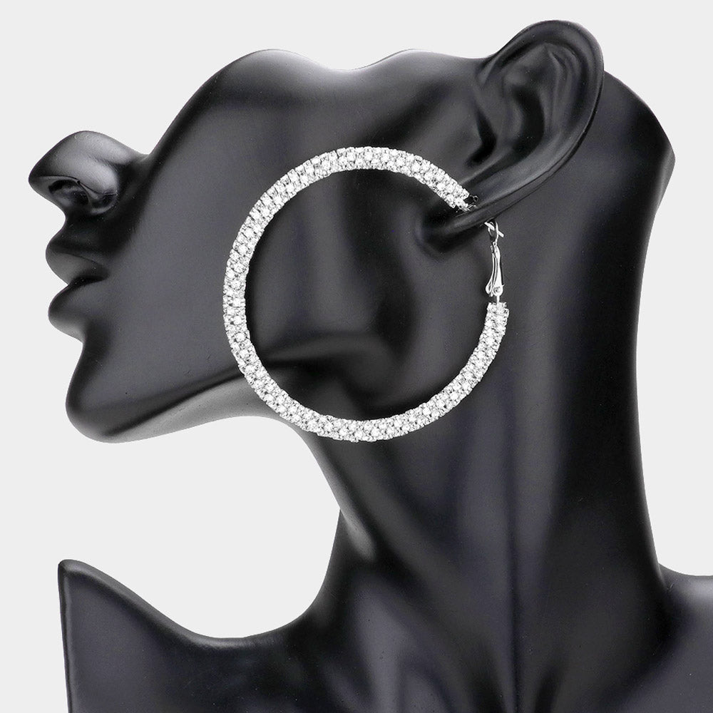 Rhinestone Hoop Earrings