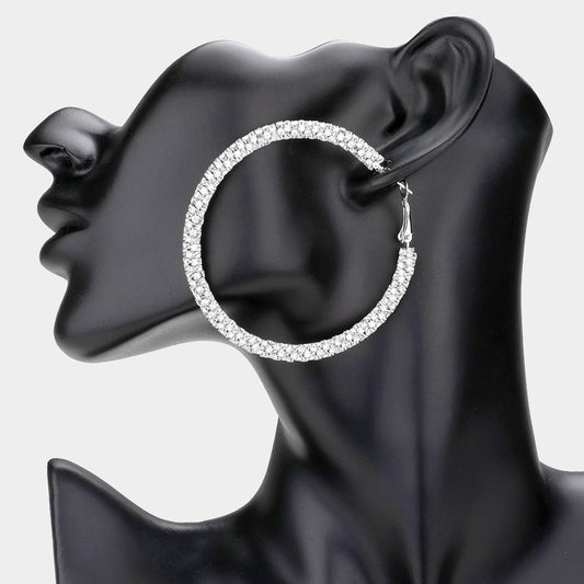 Rhinestone Hoop Earrings