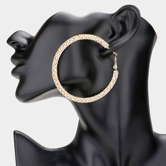 Rhinestone Hoop Earrings